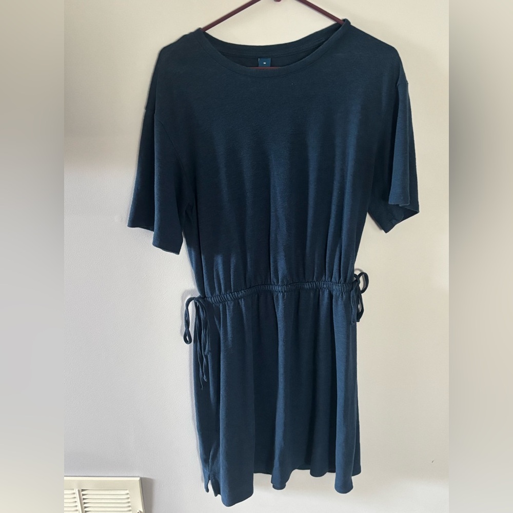 Old Navy Navy Blue Knit Side Tie Dress